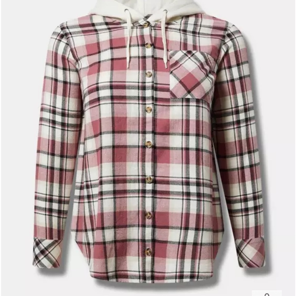 Torrid size 6 NWT button up flannel hoodie